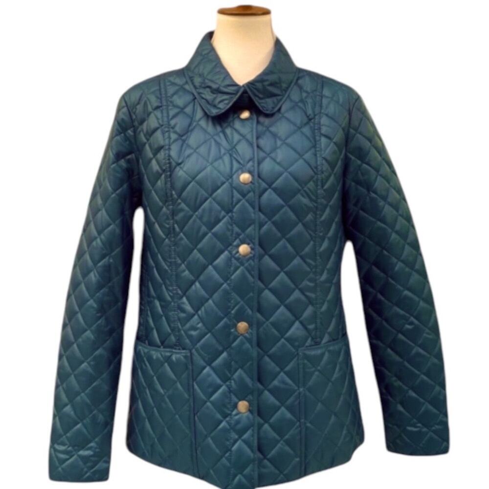 St. John's Bay XL Jacket Fall Lightweight Quilted Puffer Plaid Transitional Coat